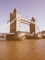 Image showing Retro looking Tower Bridge in London