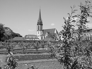 Image showing Black and white St Elizabeth church in Darmstadt