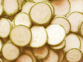 Image showing Retro looking Courgettes zucchini