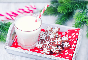 Image showing cookies with milk