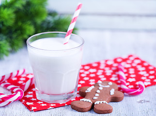 Image showing cookies with milk