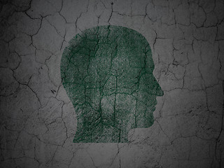 Image showing Data concept: Head on grunge wall background