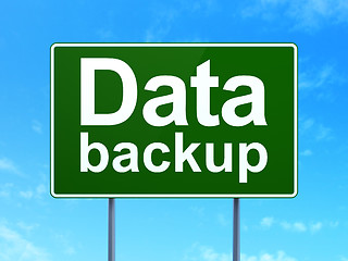 Image showing Data concept: Data Backup on road sign background