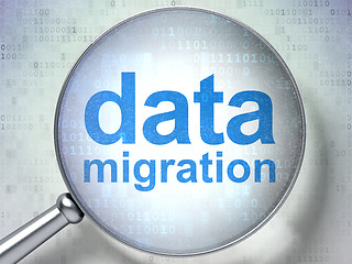 Image showing Information concept: Data Migration with optical glass