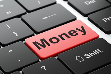 Image showing Finance concept: Money on computer keyboard background