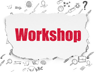 Image showing Studying concept: Workshop on Torn Paper background