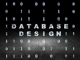 Image showing Software concept: Database Design in grunge dark room