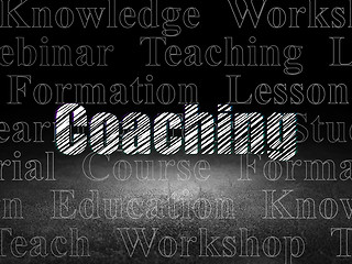 Image showing Learning concept: Coaching in grunge dark room
