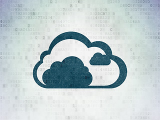 Image showing Cloud technology concept: Cloud on Digital Paper background