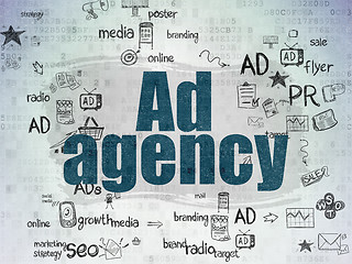 Image showing Marketing concept: Ad Agency on Digital Paper background