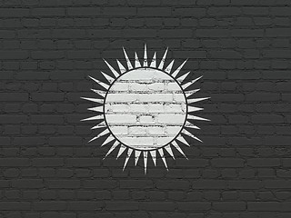 Image showing Travel concept: Sun on wall background