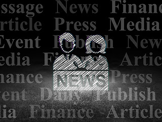 Image showing News concept: Anchorman in grunge dark room