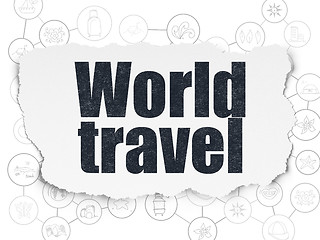 Image showing Travel concept: World Travel on Torn Paper background