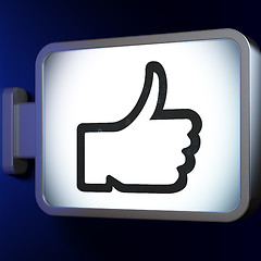 Image showing Social media concept: Thumb Up on billboard background