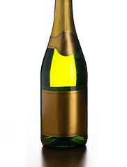 Image showing close up of champagne bottle with blank label