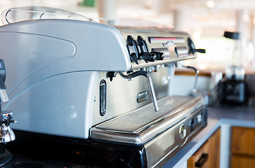 Image showing close up of coffee machine at bar or restaurant
