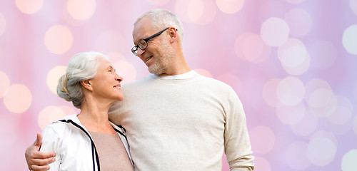 Image showing happy senior couple looking at each other