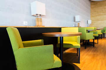 Image showing restaurant interior with tables and chairs