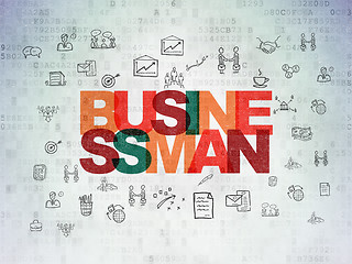 Image showing Business concept: Businessman on Digital Paper background