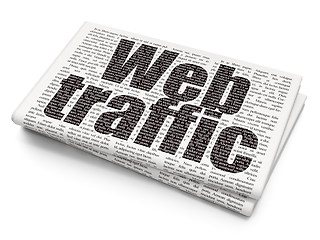 Image showing Web design concept: Web Traffic on Newspaper background