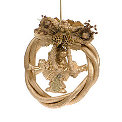 Image showing Gold christmas wreath