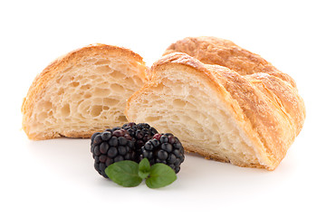 Image showing Croissant and blackberries
