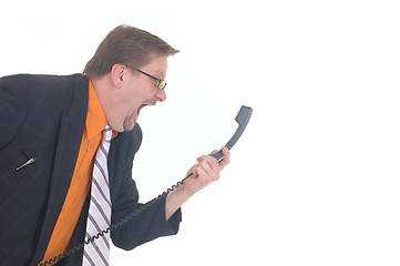 Image showing Yelling businessman