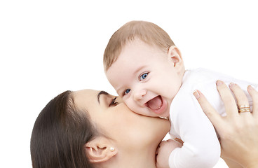 Image showing mother kissing her baby