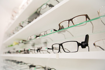 Image showing close up of eyeglasses at optician