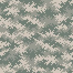 Image showing Military camouflage pixel pattern seamlessly tileable