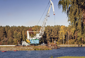 Image showing Cleaning and deepening the river for navigation.