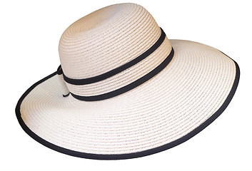 Image showing Women\'s summer hat on a white background.