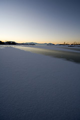 Image showing Sunrise over the Frozen Lake