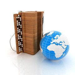 Image showing Musical instrument - retro bayan and Earth