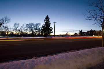 Image showing Night Shot of a Street in Winter Time