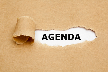 Image showing Agenda Torn Paper Concept