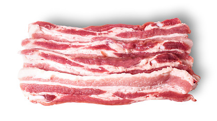 Image showing Several pieces of bacon stacked in layers