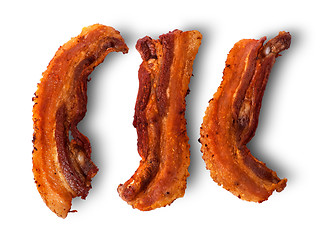 Image showing Slices of bacon grilled