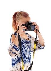 Image showing Teenager girl staking pictures.