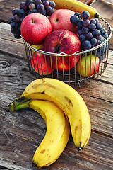 Image showing Ripe fruits in the iron basket