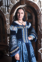 Image showing Portrait of elegant woman in medieval era dress