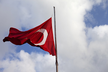 Image showing Turkish flag at windy day