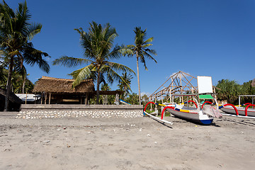 Image showing Catamaran on famous sandy Nusa Penida Crystal beach