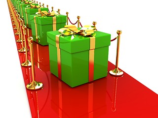 Image showing Beautiful Christmas gifts on New Year\'s path to the success