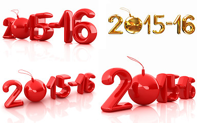 Image showing Happy new 2016 year set