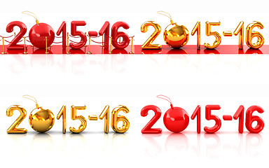 Image showing Happy new 2016 year set
