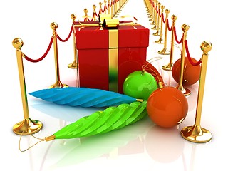 Image showing Beautiful Christmas gifts on New Year\'s path to the success