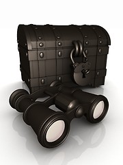 Image showing binoculars and chest