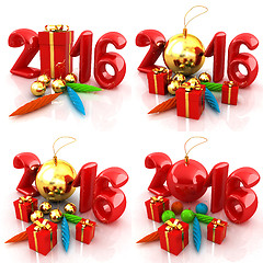 Image showing Happy new 2016 year set