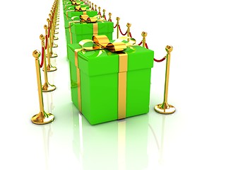 Image showing Beautiful Christmas gifts on New Year\'s path to the success